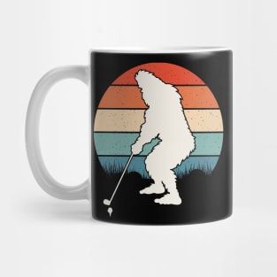 Retro Bigfoot Playing Golf Mug